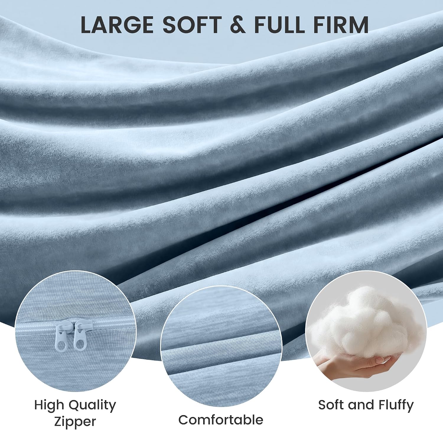 Jcickt Pregnancy Pillow for Sleeping,59 inch Maternity Pillow with Removable Washable Cover,J-Shaped Cooling Full Body Pregnant Pillow -Support for Backs,Legs, Belly, HIPS, Improve Sleep-Sky Blue