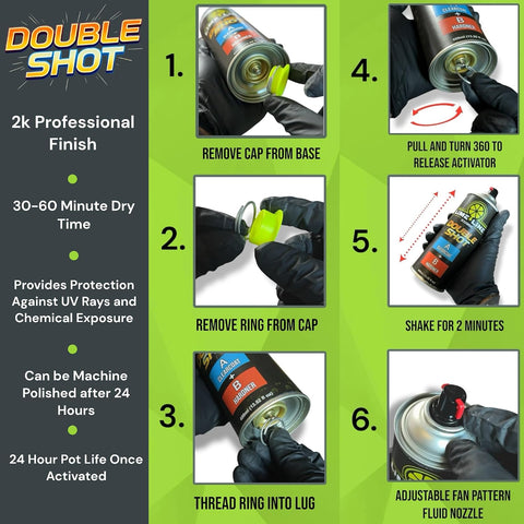 LiME LiNE High Gloss 2K Clearcoat Spray/Aerosol Can Automotive 2 Part Professional Finish (Pack of 2)