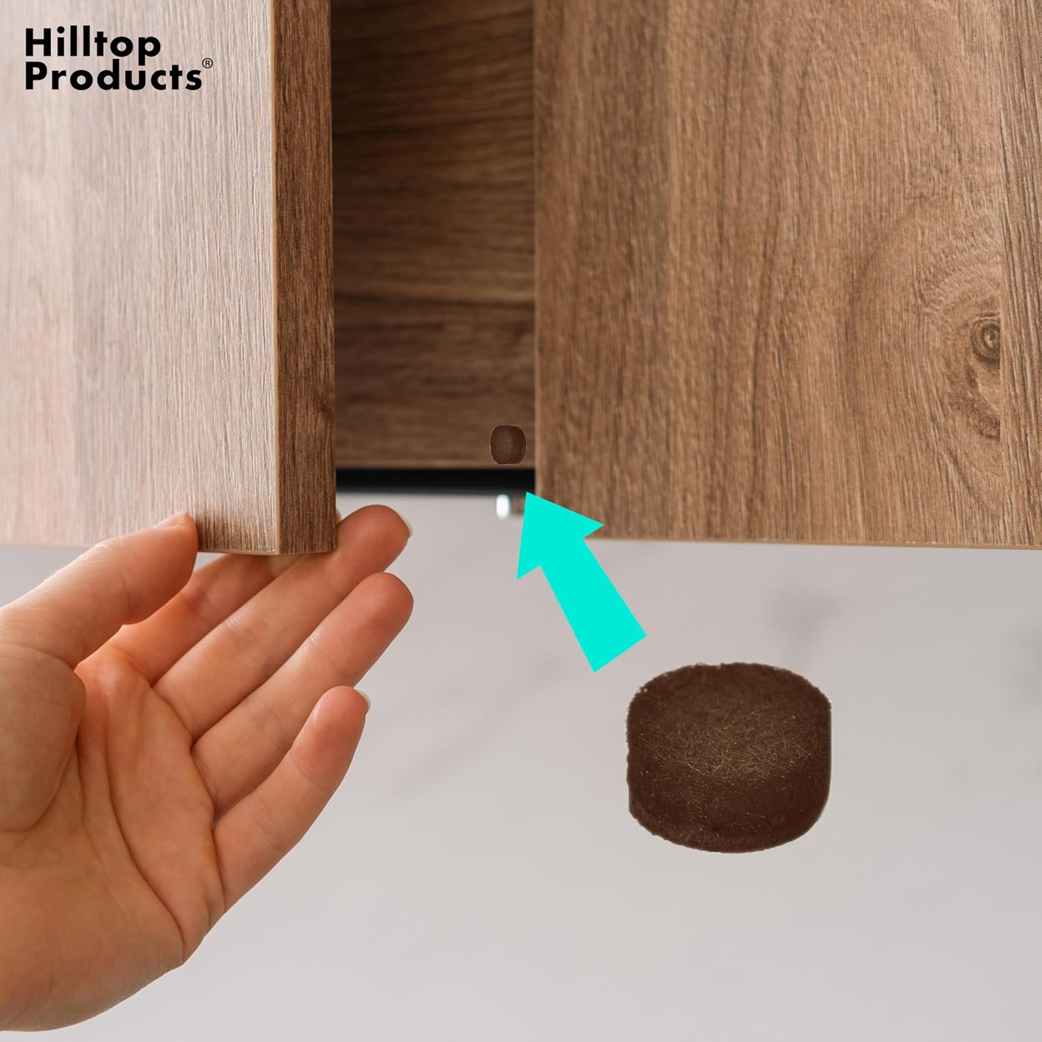 120 Pack Small 3/8" Felt Cabinet Bumpers, Door Felt Pads for Cabinet Doors & Drawers, Furniture Surface Protectors (Brown)