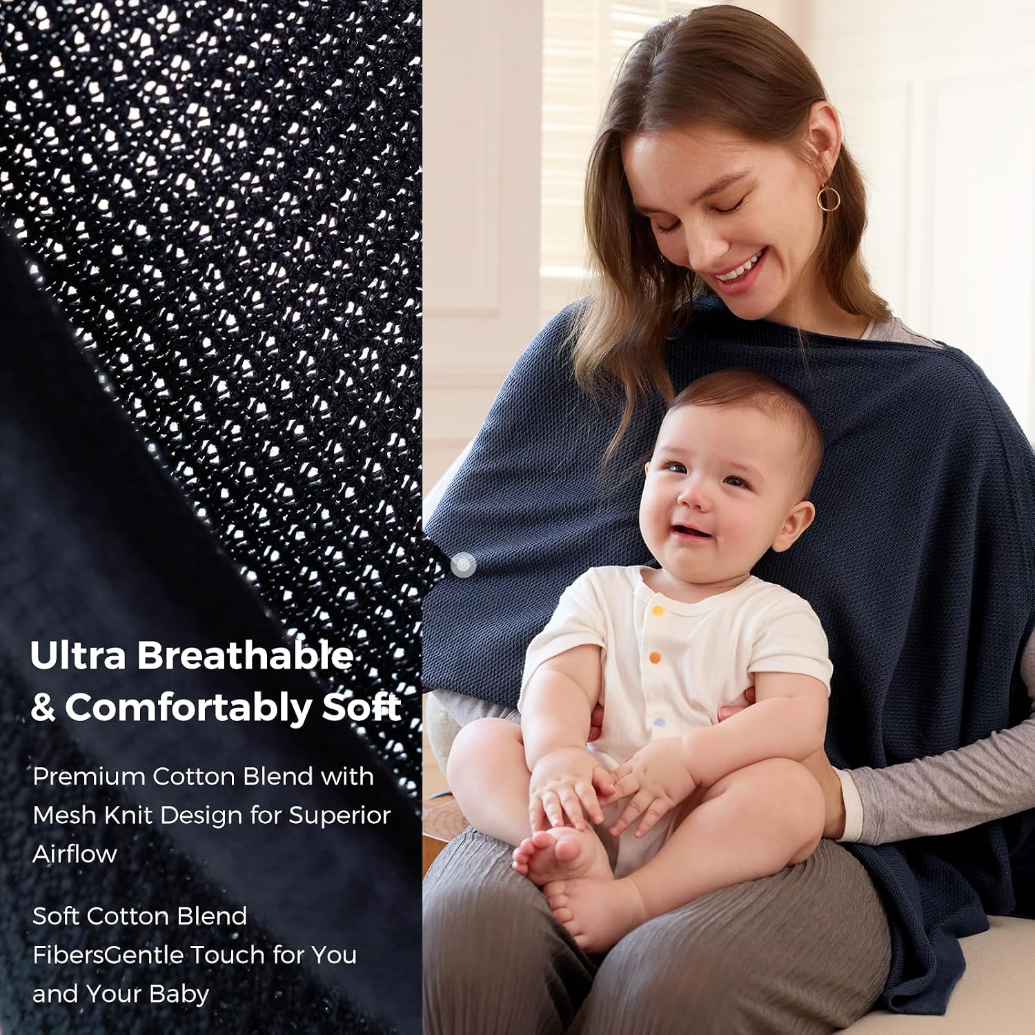 Momcozy Nursing Cover, Privacy Breastfeeding Cover with Soft Breathable