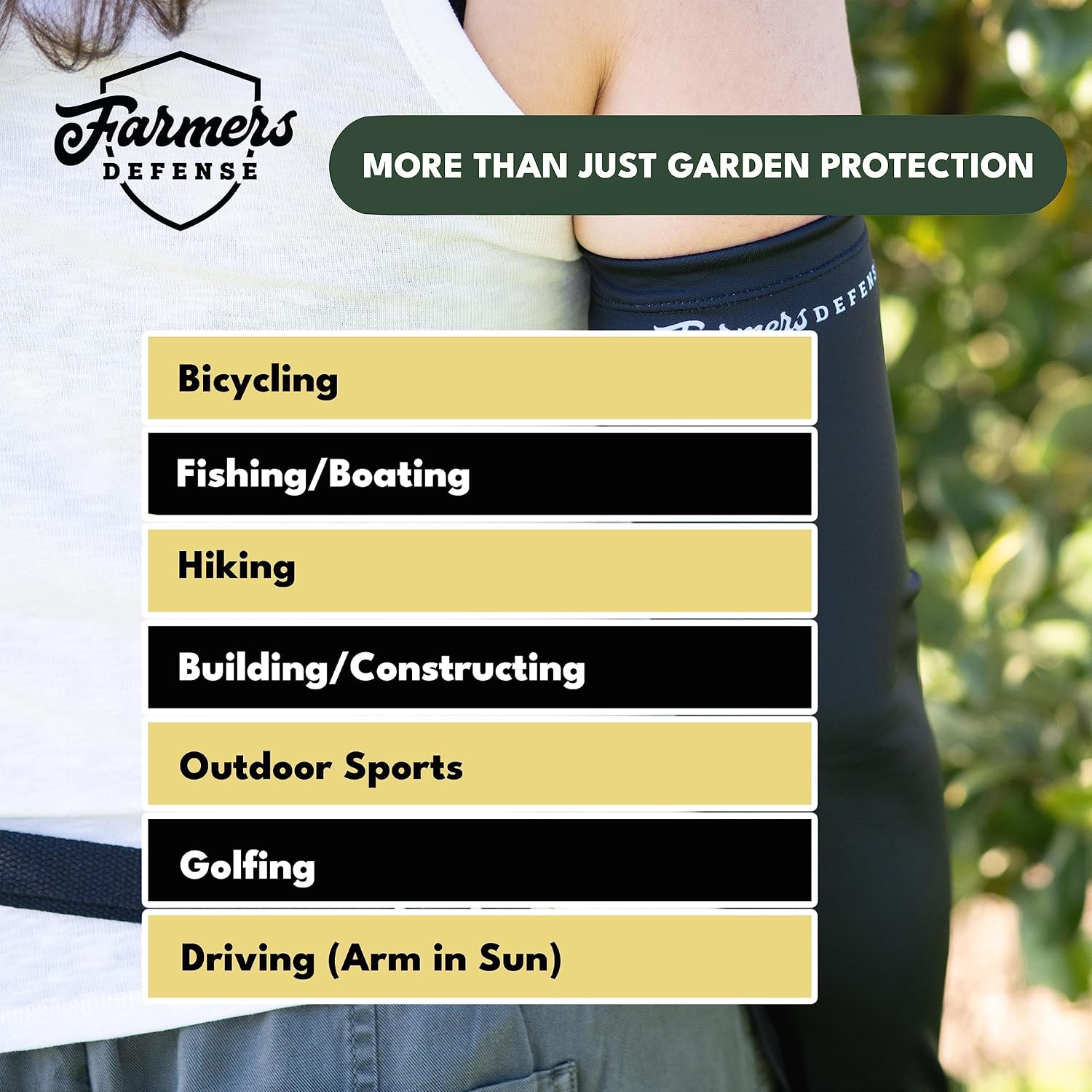 FARMER'S DEFENSE Gardening Arm Sleeves|UV Cooling Protective Sleeve Women & Men|Anti-Scratch Cover Sun UPF Outdoor Protection - Antique Bloom - Green - XS