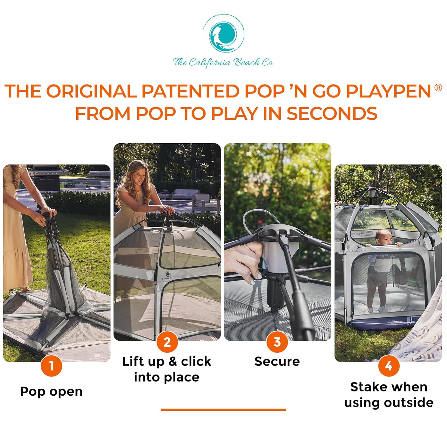 Pop ’N Go Playpen Portable with UV Shade Cover Indoor/Outdoor Cosmic Gray