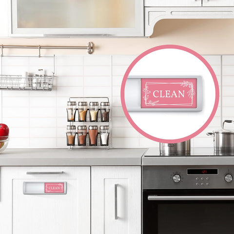 ASSURED SIGNS Dishwasher Magnet Clean Dirty Sign 7 x 2 Inch, Premium Build