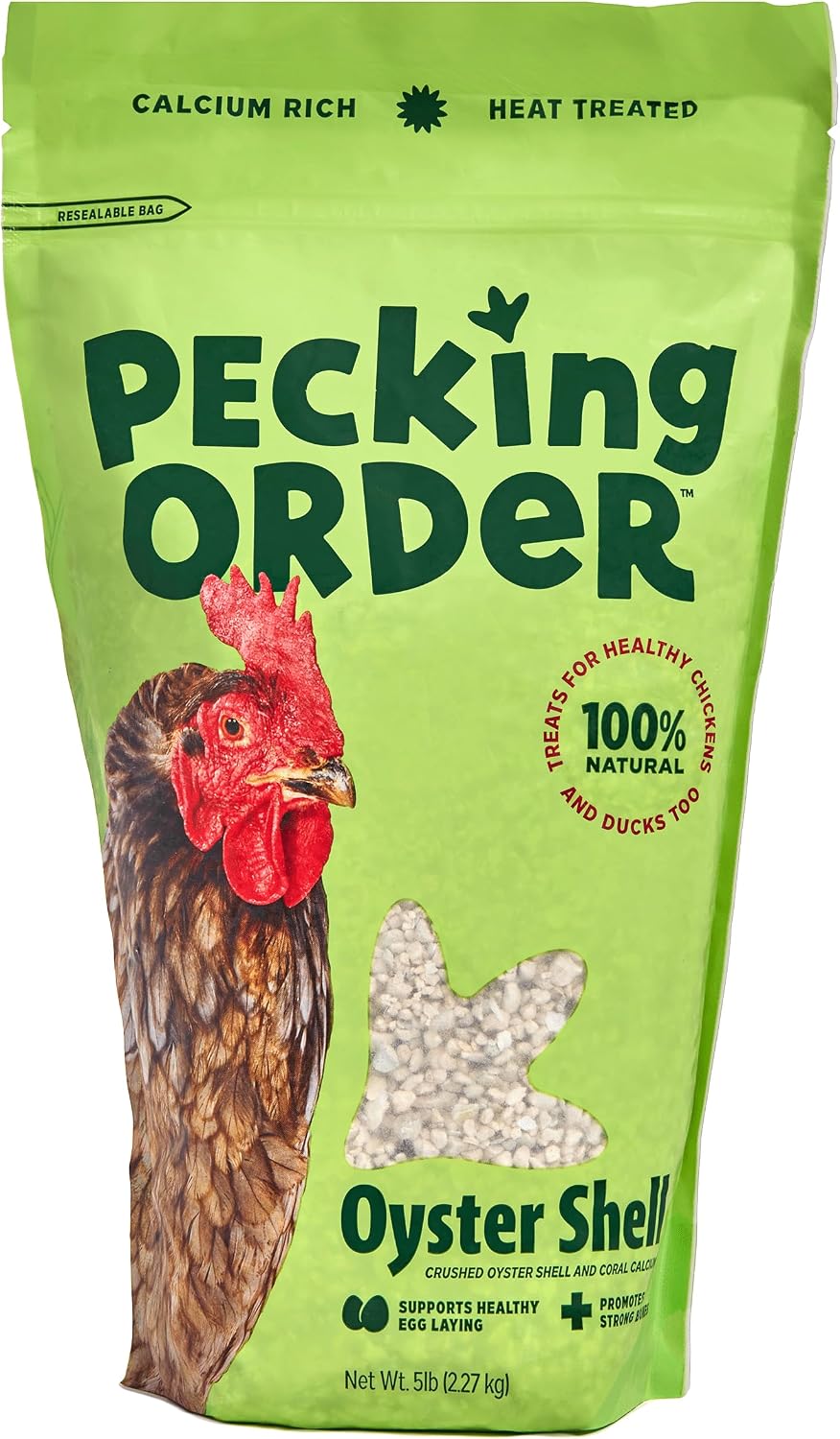 Pecking Order Oyster Shell - Calcium Supplement to Support Laying Hens and Strong Egg Shell Development (5 LB) (Packaging May Vary)