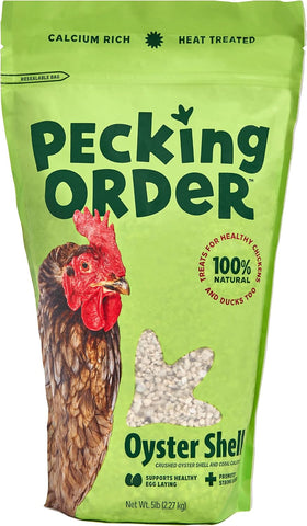 Pecking Order Oyster Shell - Calcium Supplement to Support Laying Hens and Strong Egg Shell Development (5 LB) (Packaging May Vary)