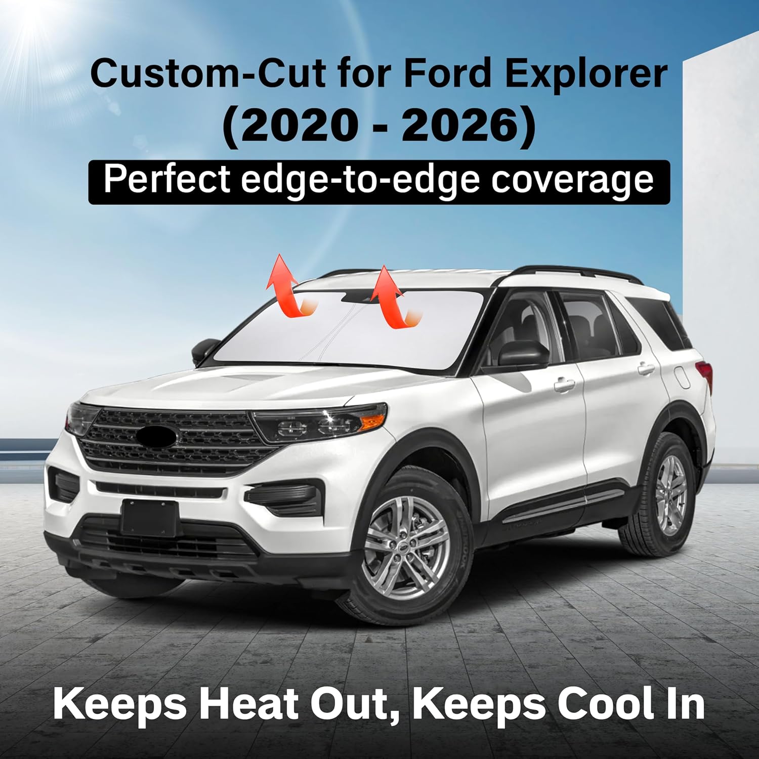 EcoNour Windshield Sunshade Compatible for Volkswagen VW Tiguan 2018-2026
