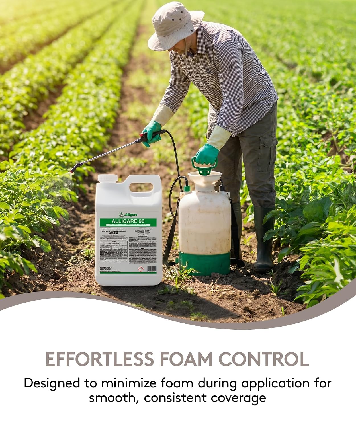 ALLIGARE 90 Nonionic Surfactant for Enhanced Spray Coverage - Low-Foam Wetting Agent for Herbicides & Insecticides- Versatile Use in Agriculture, Forestry & Aquatic Applications -2.5 Gallons