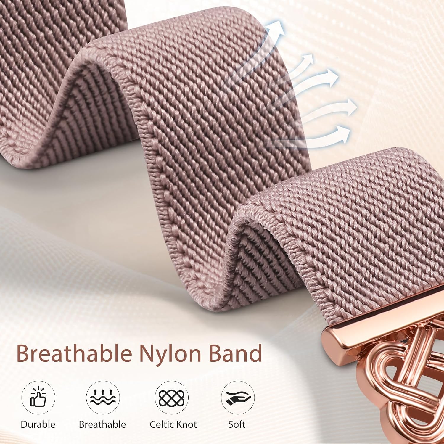 Minyee Magnetic Stretchy Band Compatible with Apple Watch Bands 38/40/41/42/44/45/46/49mm Women Men, Celtic Knot Soft Elastic Nylon Fabric Strap for iWatch Series 11 10 9 8 7 6 5 4 SE/Ultra 3 2 1