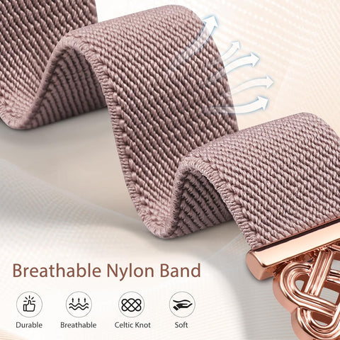Minyee Magnetic Stretchy Band Compatible with Apple Watch Bands 38/40/41/42/44/45/46/49mm Women Men, Celtic Knot Soft Elastic Nylon Fabric Strap for iWatch Series 11 10 9 8 7 6 5 4 SE/Ultra 3 2 1