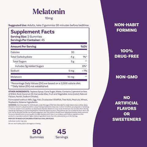 Natrol Melatonin 10 mg Gummies, Sleep Support for Adults, 90 Gummies