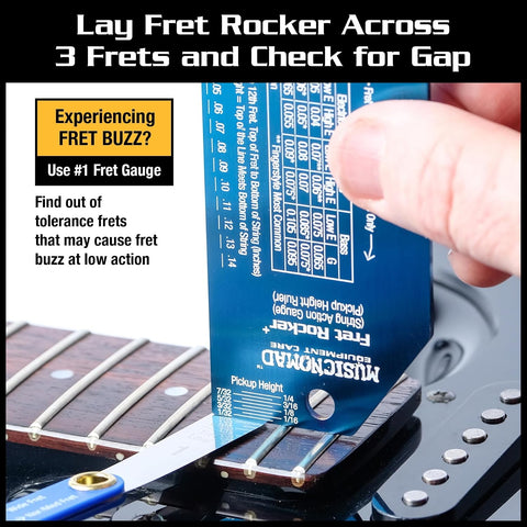 MusicNomad Precision Fret Evaluation Kit with Fret Rocker & Gauge (MN870)
