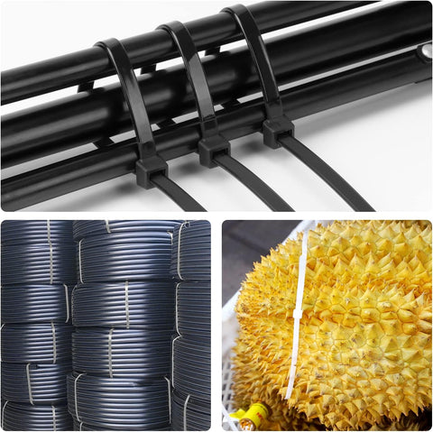 Armpow 12 inch Black Zip Ties Heavy Duty 80 PCS, 250 LBS Ultra Exclusive Strong Plastic Wire Ties, Large Cable Ties Extra Long Tie Wraps, Indoor and Outdoor UV Resistant