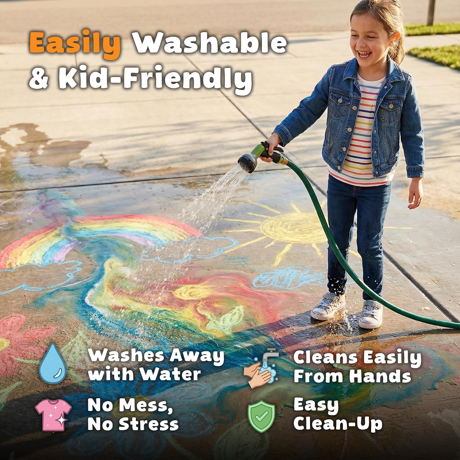 24 PCS Sidewalk Chalk for Kids - 13 Colors Chalk Bucket -Non-Toxic Washable