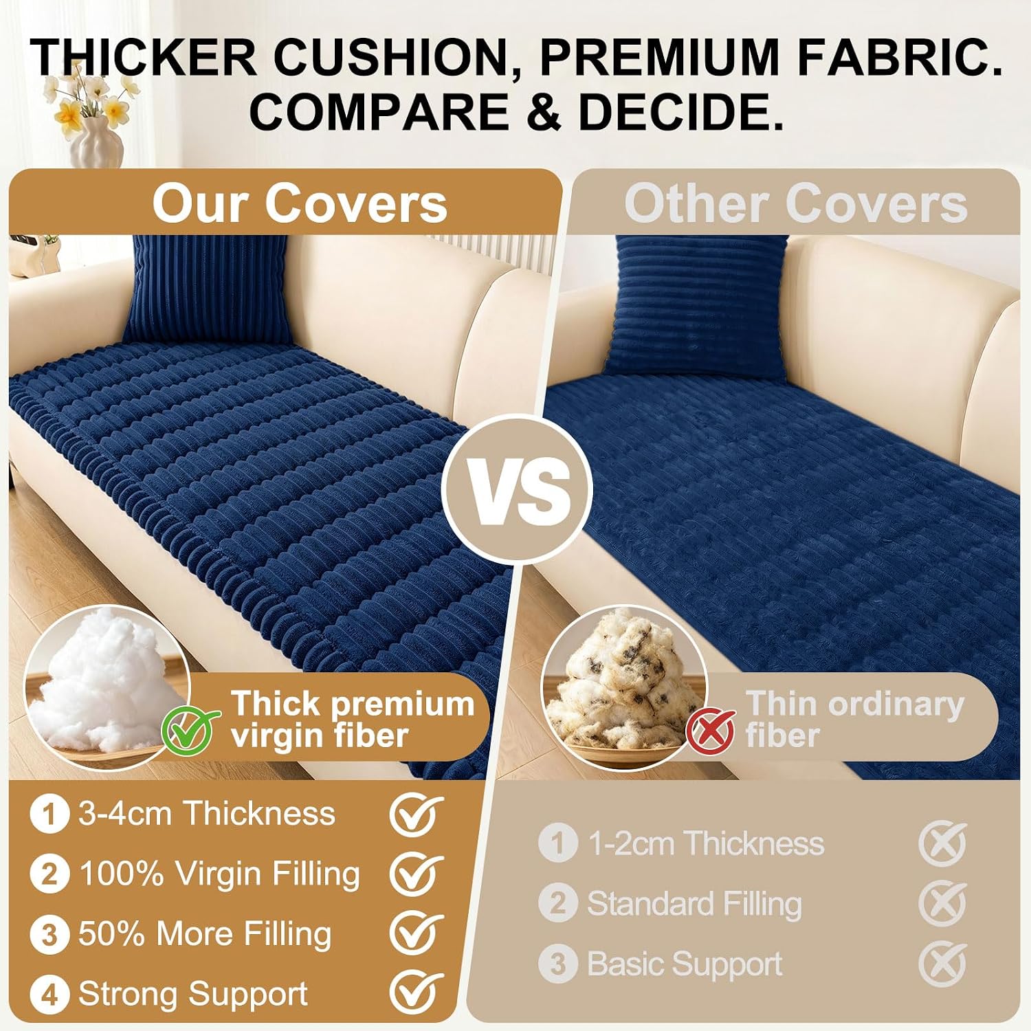 Smiry Couch Cover for Dogs, Non Slip Washable Sofa Protector for Pets