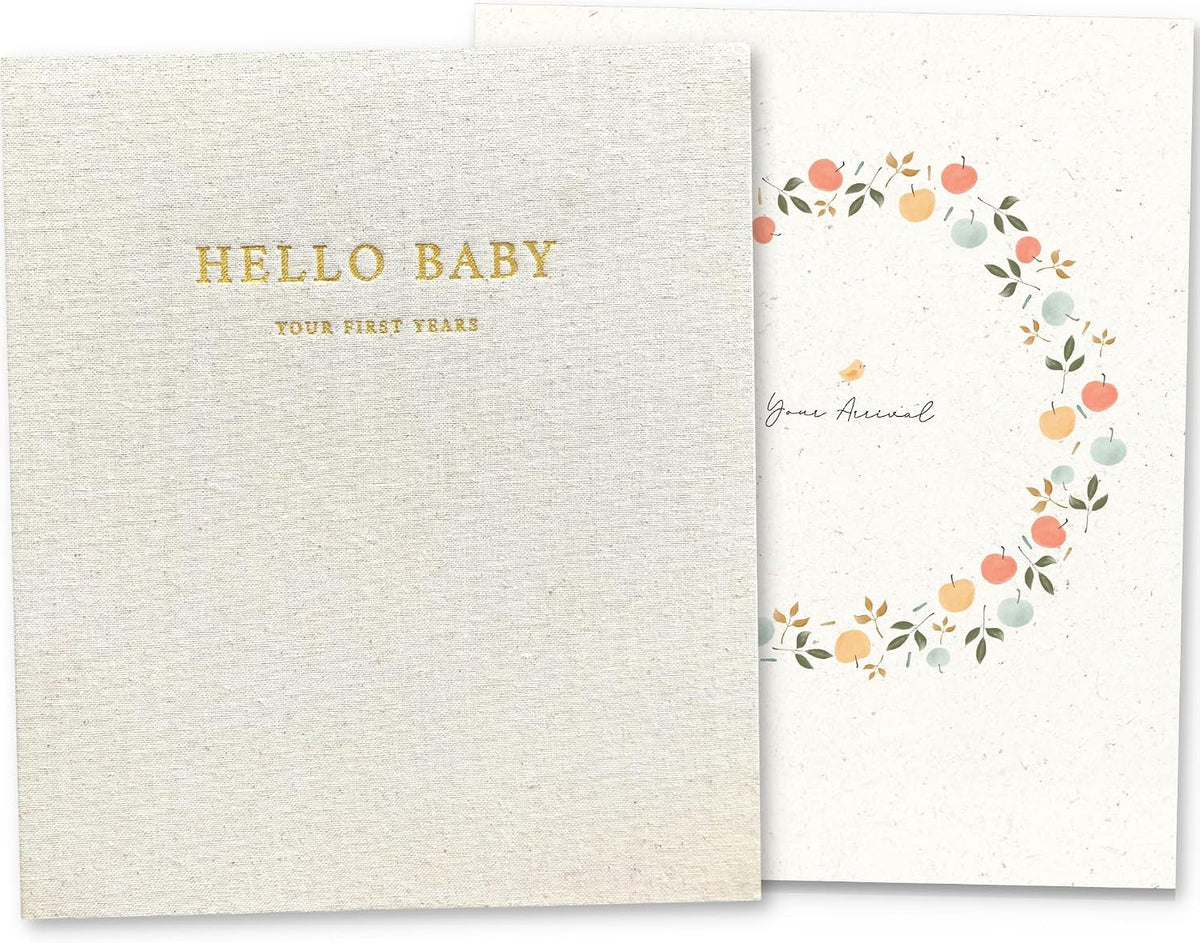 Peachly Baby Book for Girl - First Year Memory Book Keepsake - Clementine