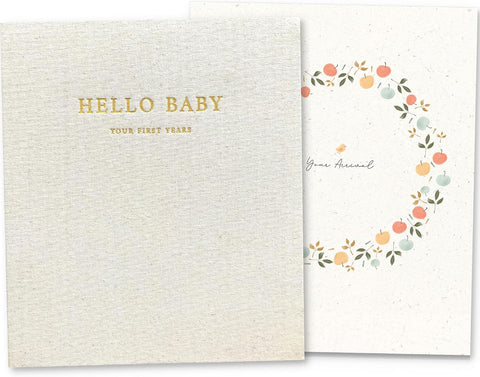 Peachly Baby Book for Girl - First Year Memory Book Keepsake - Clementine