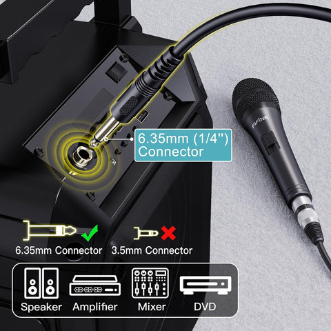 FIFINE K6 Karaoke Microphone, Dynamic Vocal Microphone for Singing