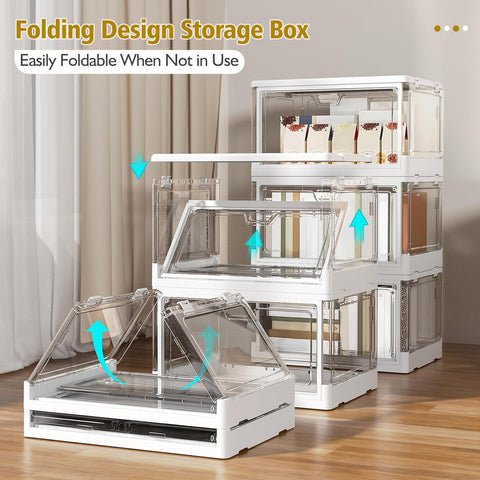 Kmiectse Clear Storage Bins with Lids 3 Pack 【Stackable & Sturdy】