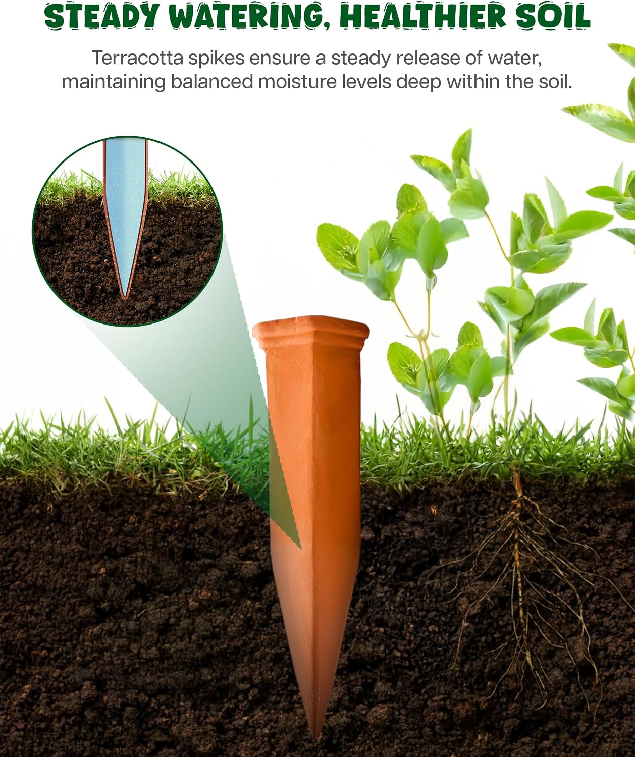 Plant Watering Devices, Self Watering Spikes, Self Watering Planter Insert, Terracotta Watering Spikes, Plant Watering Spikes, Vacation Plant Watering Devices, Water Plants While Away
