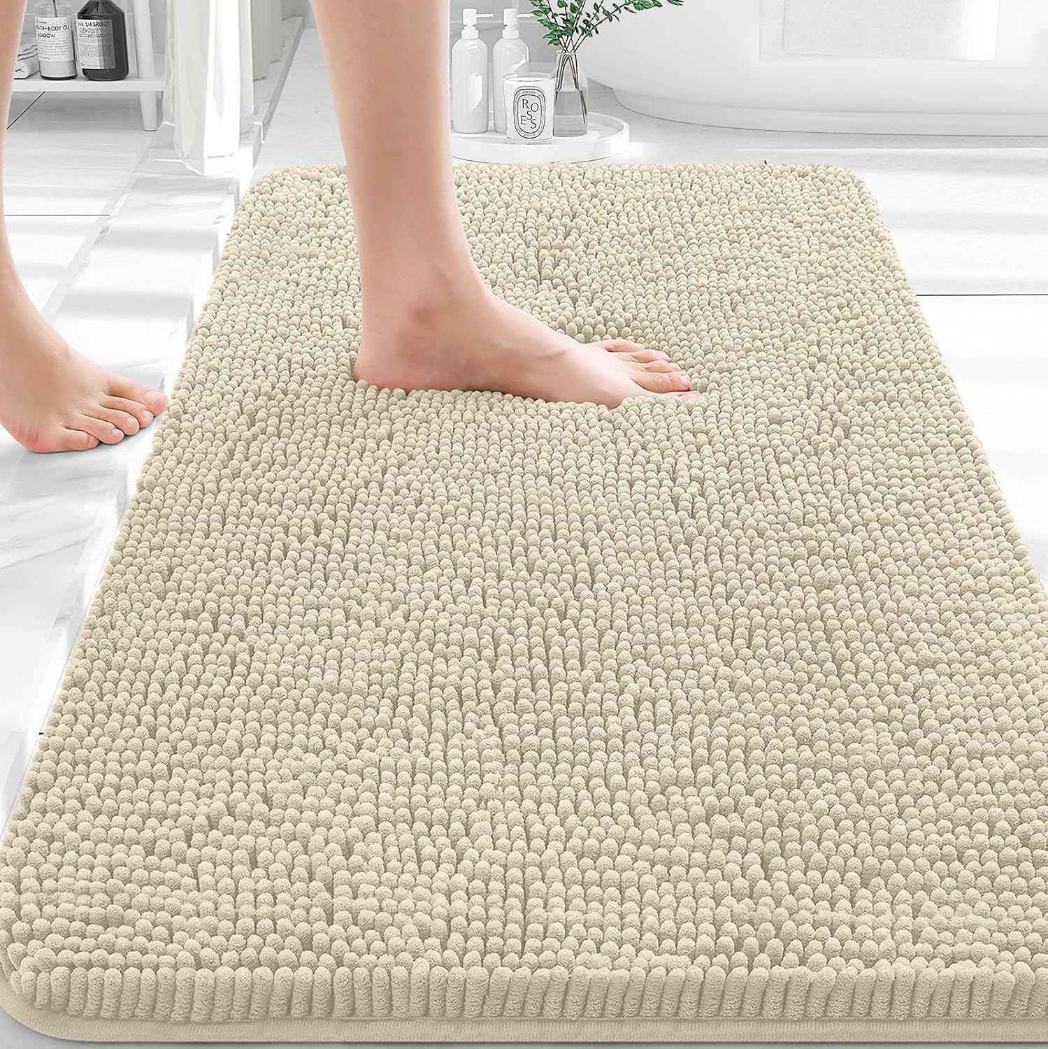 OLANLY Bathroom Rugs 30x20, Extra Soft Absorbent Chenille Bath Rugs