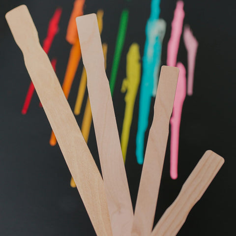 14 Inch Paint Sticks, Box of 100 Hardwood Paint Stirrers, Wood Mixing Paddles for Epoxy or Resin, Garden or Library Markers by Woodpeckers
