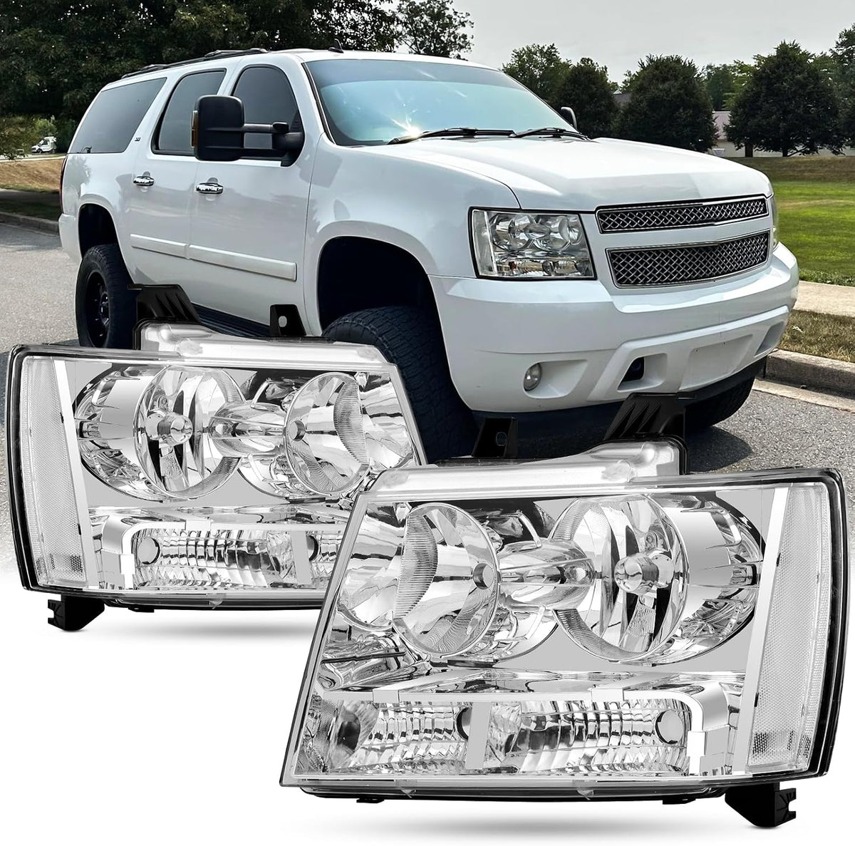 Headlight Assembly For 2007-2014 Chevy Tahoe 07-13 Chevy Avalanche Suburban