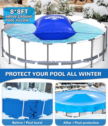 EPN Pool Pillows for Above Ground Pools, 8 x 8FT Winterizing Pool Pillow