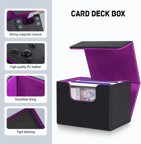 ZLCA 4PCS MTG Deck Box Holds 120+ Single Sleeved Cards Commander Deck Box