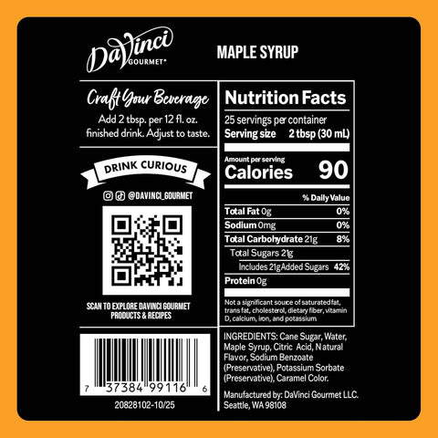 DaVinci Gourmet Maple Syrup, 25.4 Fluid Ounces (Pack of 1)