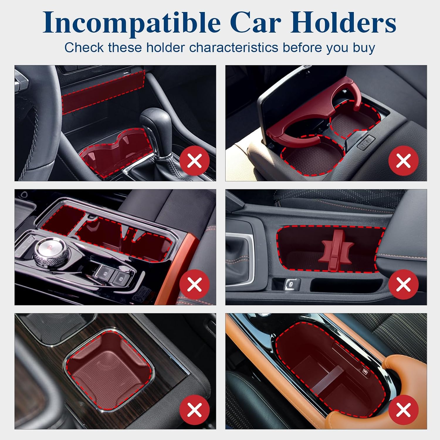 Car Cup Holder Expander, Cup Holder Extender Adapter with Expandable Arm and Adjustable Base, Compatible with Yeti Ramblers, Hydro Flasks, Stanley, Owala Most Coffee Mugs Bottles & Cups (CUP-2pack)
