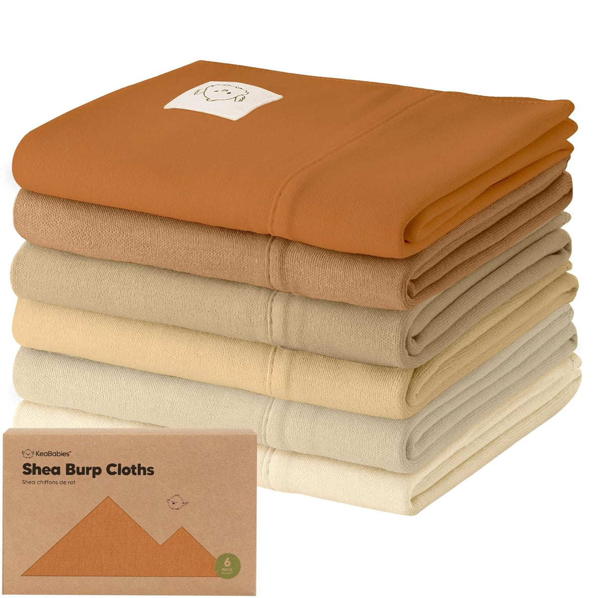 Organic Burp Cloths Baby Boy, Girl, 6-Pack Large Burping Cloths(Terracotta)