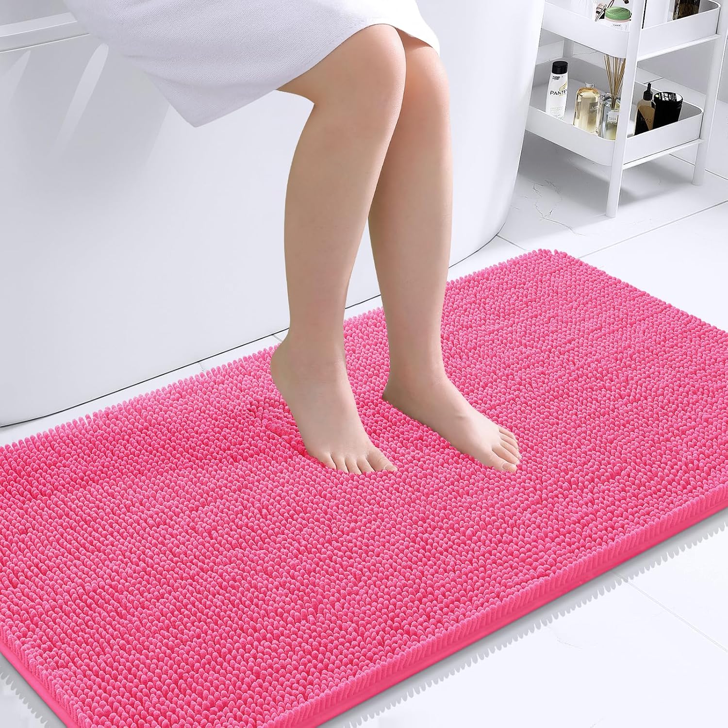 OLANLY Bathroom Runner Rugs 40x24, Extra Soft Absorbent Chenille Bath Rugs