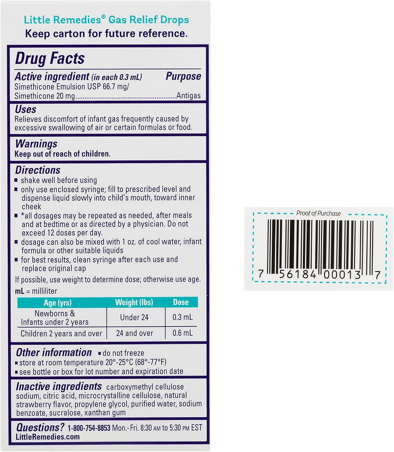 Little Remedies Newborn Gas Relief Drops, Natural Berry, 1 Fl Oz