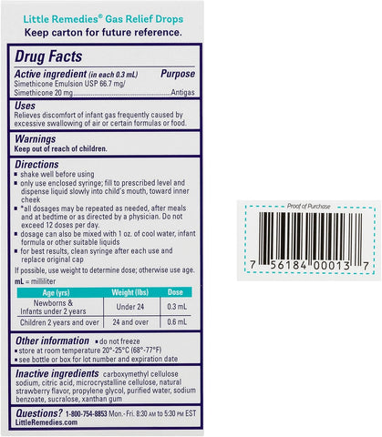 Little Remedies Newborn Gas Relief Drops, Natural Berry, 1 Fl Oz