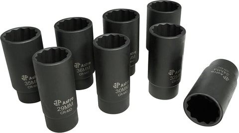 Astro Pneumatic Tool 78868 12-Point Axle Nut Socket Set (8 Piece)