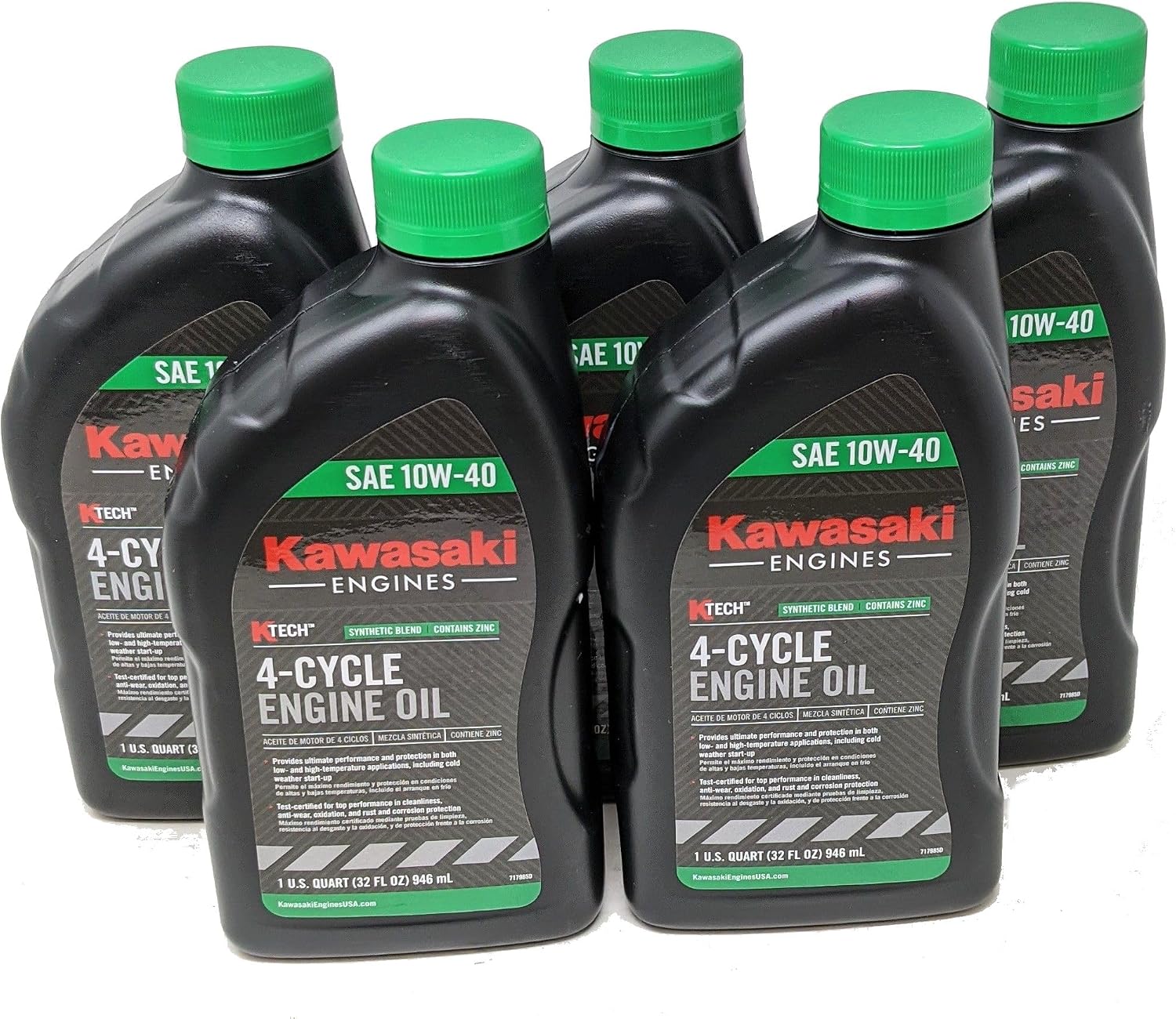 Pack of 5 Kawasaki 99969-6296 Genuine OEM K-Tech SAE 10W-40 4-Cycle Engine Oil