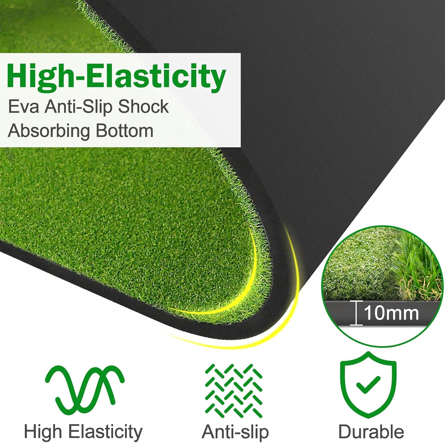 5x4ft Golf Hitting Mat with Tees, Thick EVA Base, Indoor & Outdoor