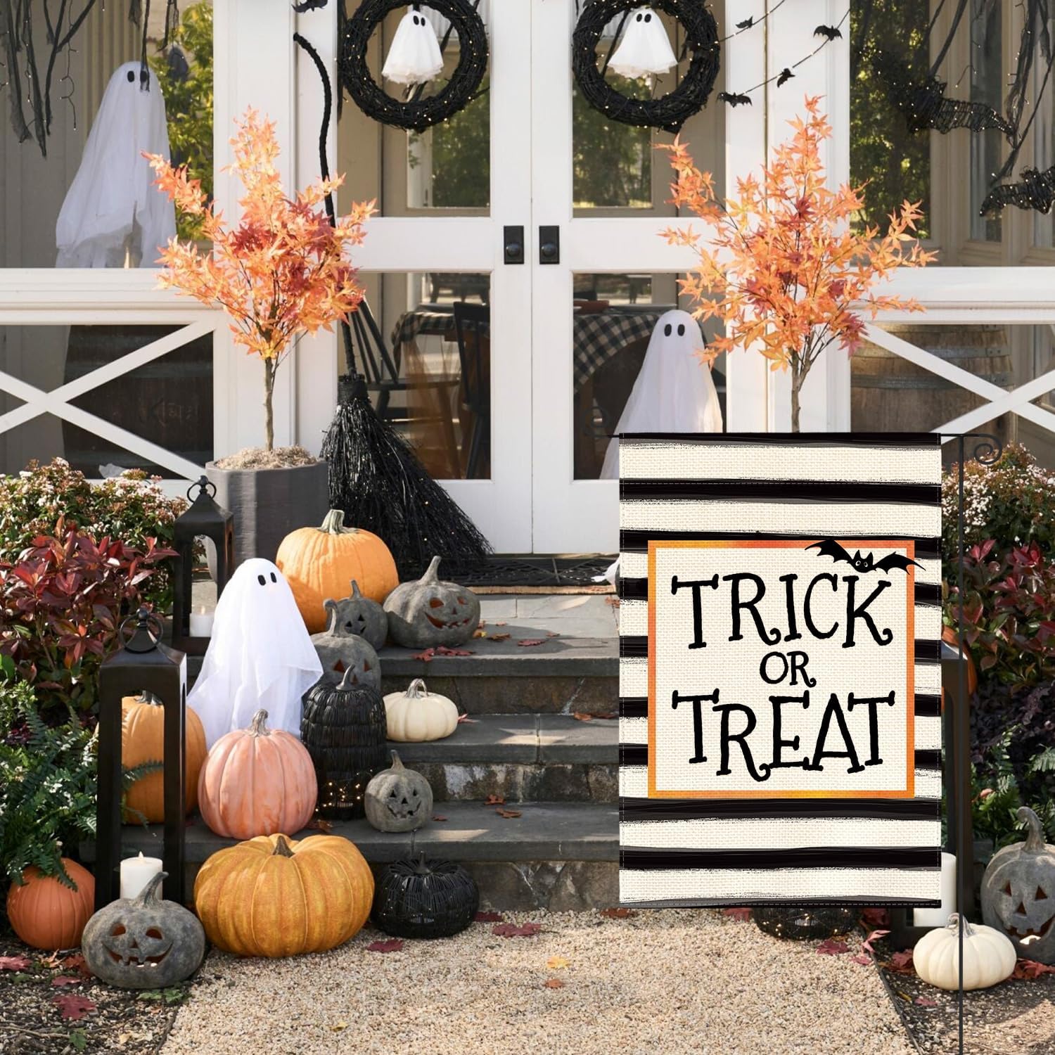 AVOIN colorlife Halloween Garden Flag 12x18 Inch for Outside