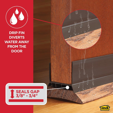 M-D Building Cinch® Slide-On U-Shaped Vinyl UDS, Brown, 36in 2pk