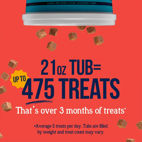 Stewart Freeze Dried Dog Treats, 100% Beef Liver, 21 oz Tub