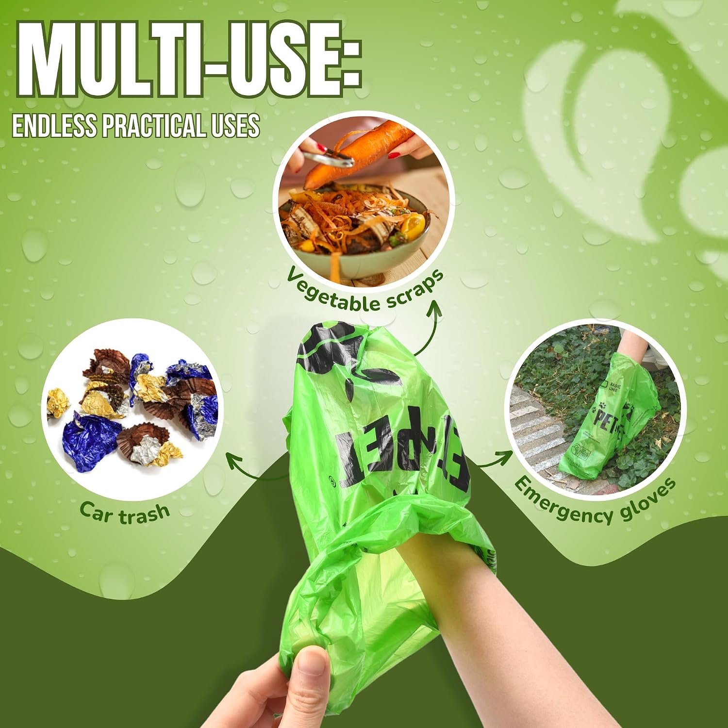 Pet N Pet Poop Bags for Dogs, 1080 Count, Plant Based, Unscented, Green