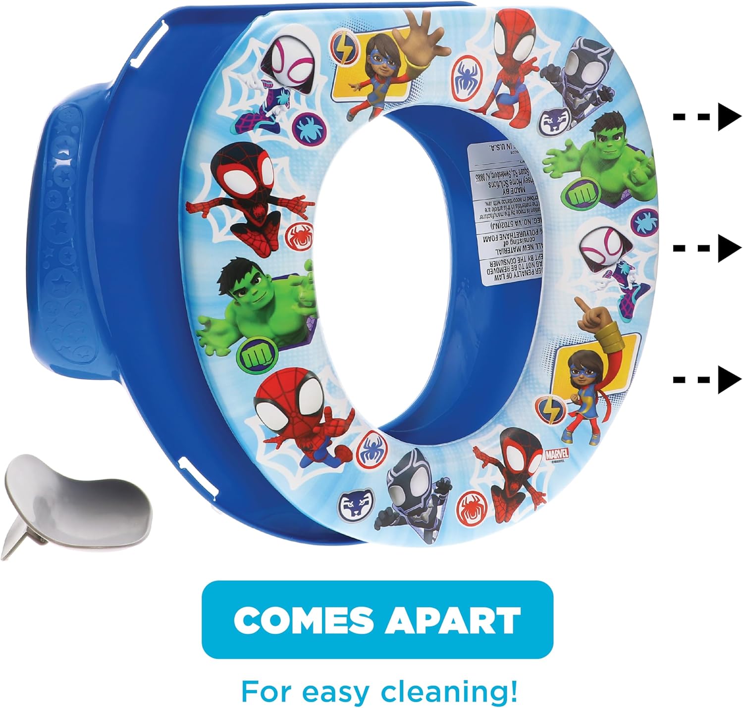 Spidey and His Amazing Friends "Team Up" Soft Potty Seat and Potty Training Seat - Soft Cushion, Baby Potty Training, Safe, Easy to Clean