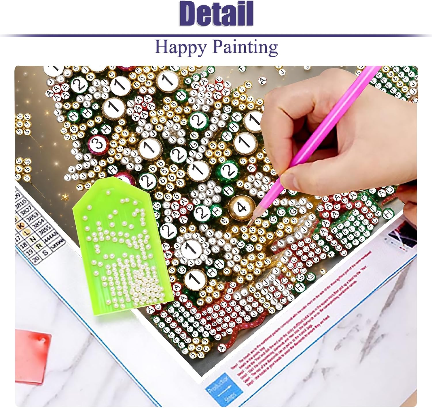JFYHAB 5D Diamond Pearl Painting Kits for Adults Christmas Tree, Special Shape Diamond Art Kits for Christmas Tree,DIY Diamonds Art Pearl Painting for Home Walls Decoration 12 x 12 inch