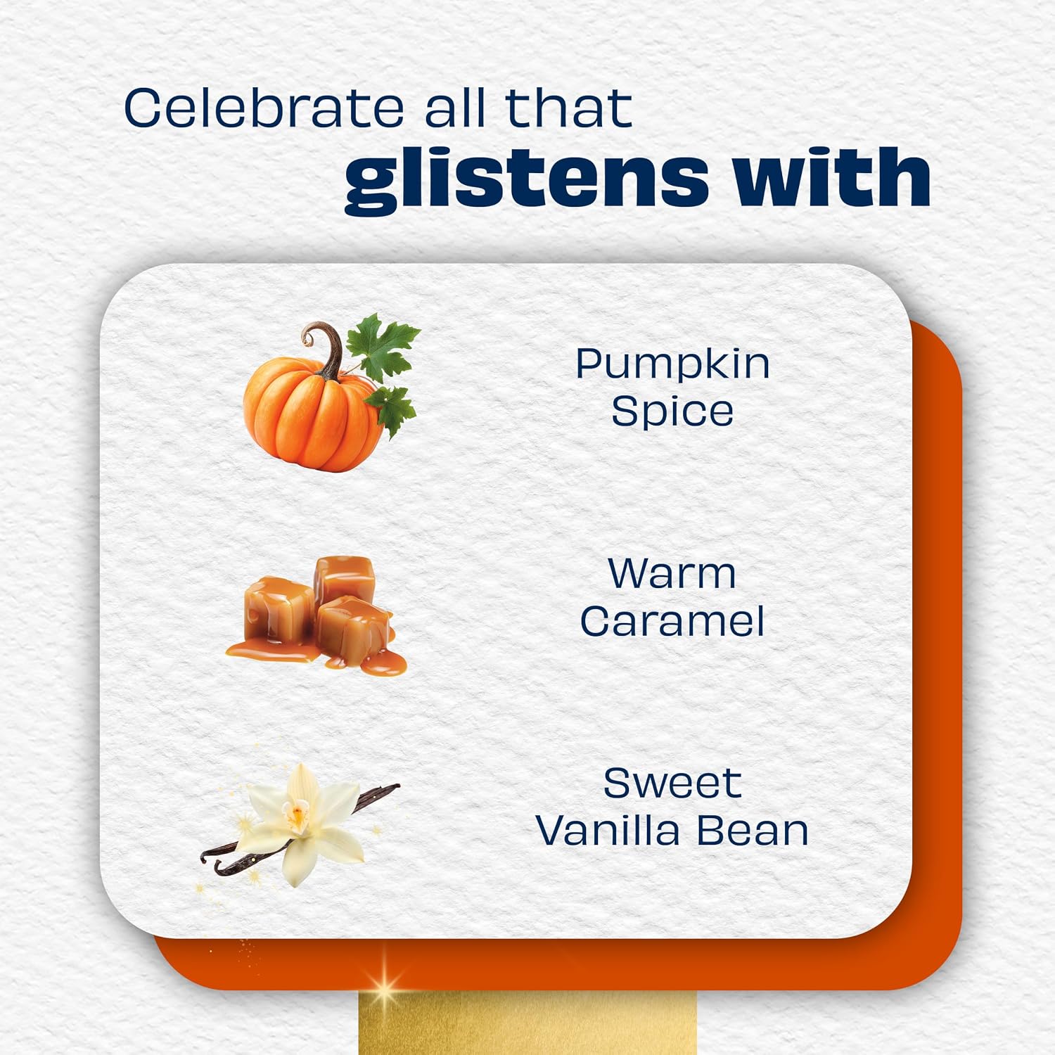 Glade Jar Candle, Golden Pumpkin & Spice, 4.08oz., 3 Count