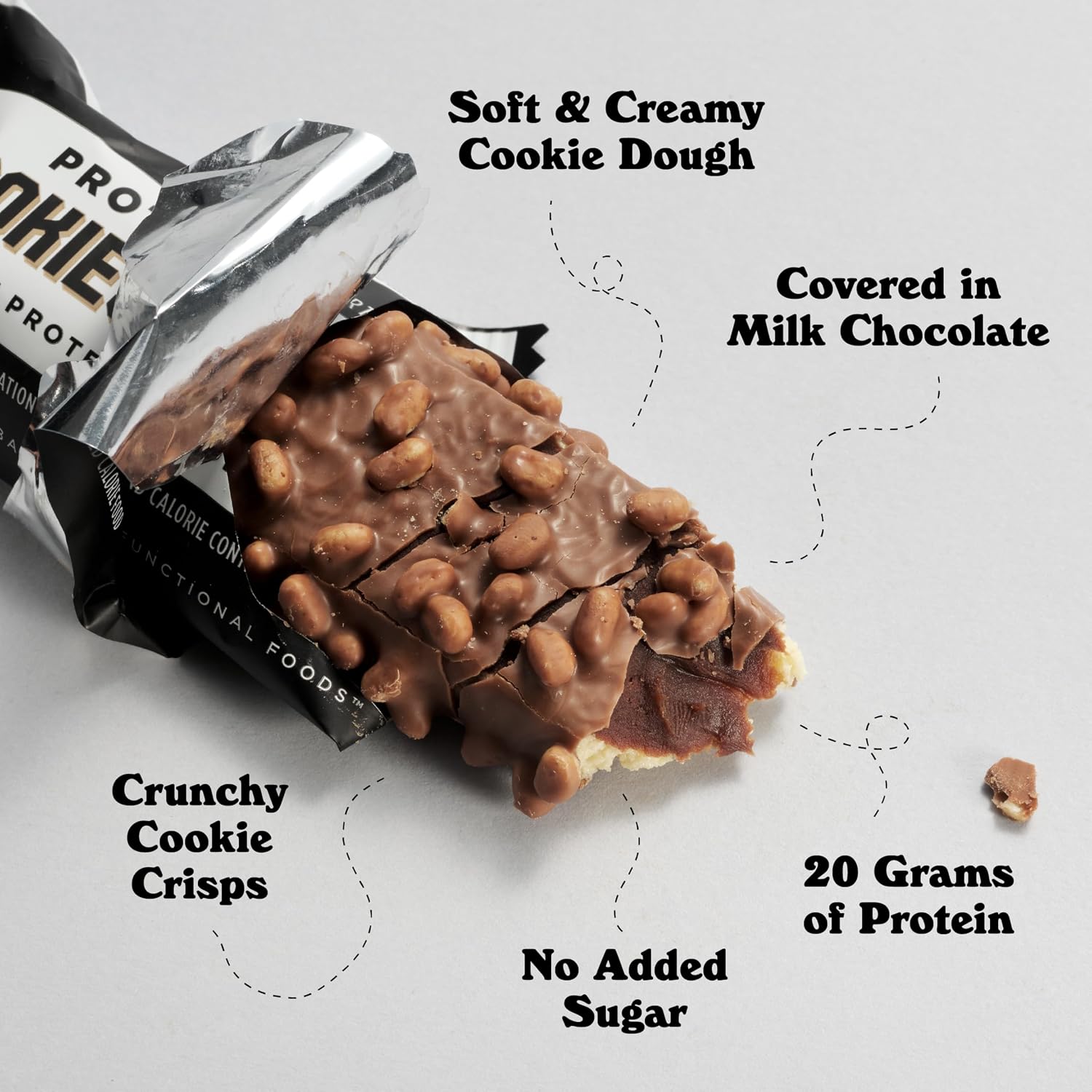 Barebells Protein Bars Cookies & Cream - 12 Count, 20g High Protein Treats - Chocolate Nutrition Bar with 1g Total Sugars - On-The-Go Breakfast or Post-Workout Snack
