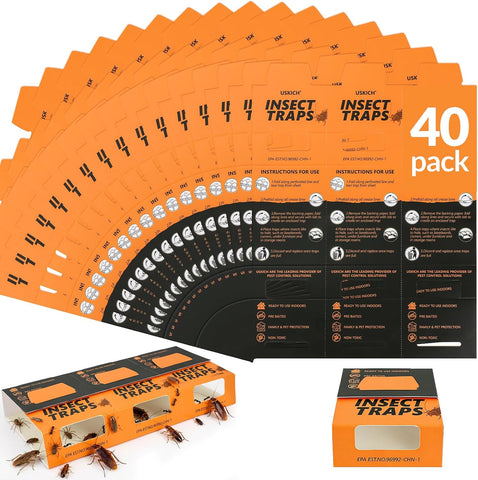 20 Pack Roach Traps, Cockroach Traps Indoor Home, Glue Roach Traps, Child & Pets Safe(Upgrade Recipe)