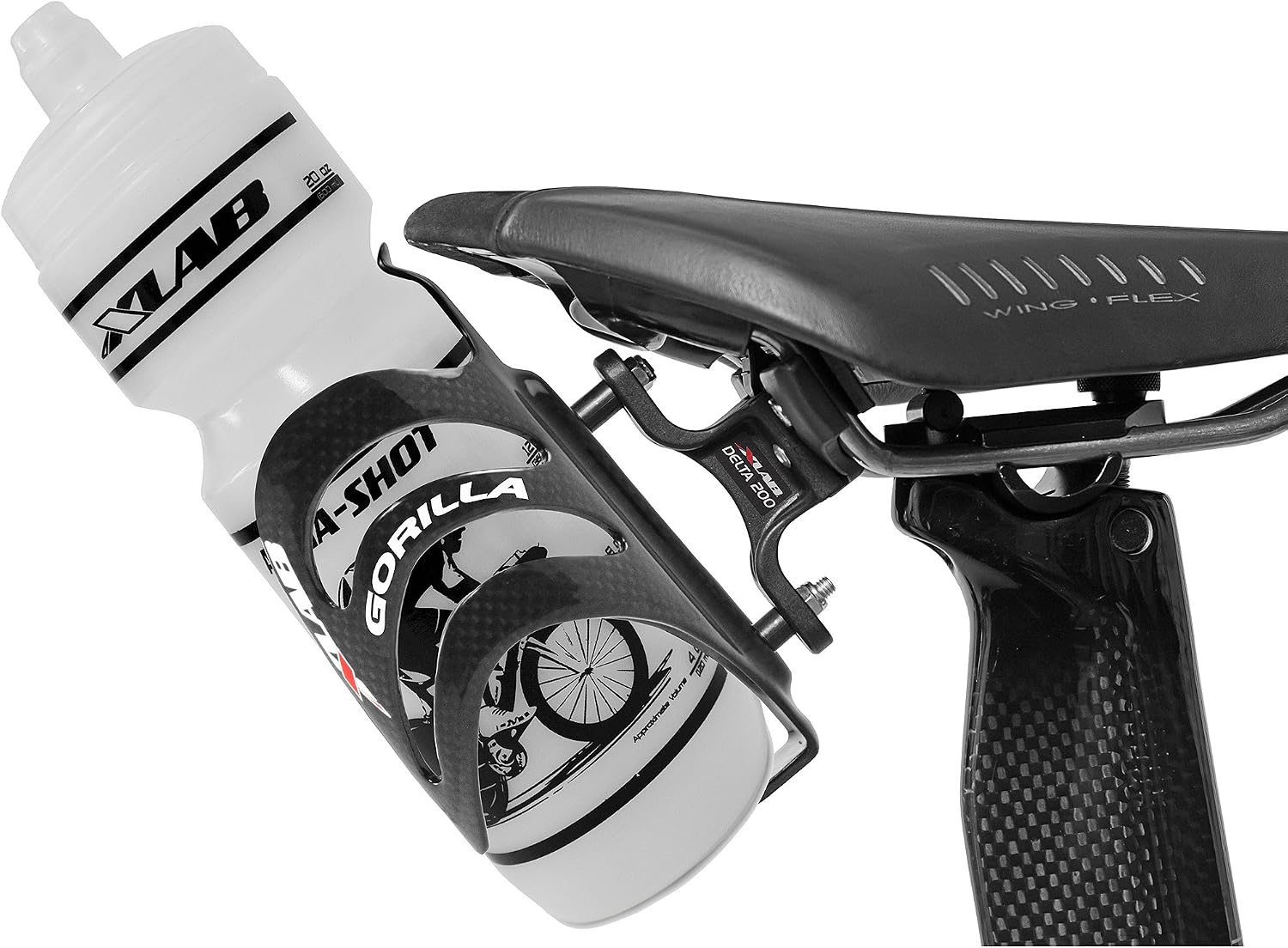 XLAB Delta 200 Single Bottle Rear Hydration System with Carbon Cage