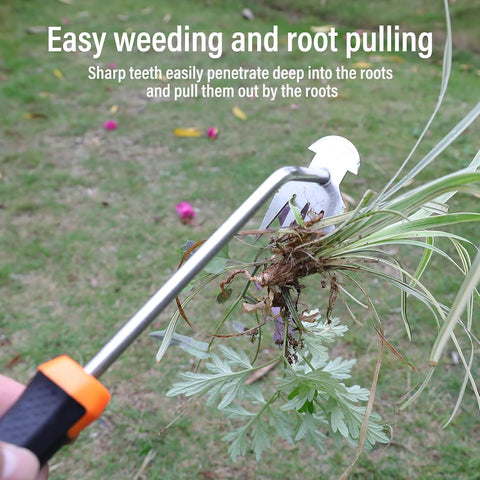 SIXCAR Weed Remover Tool,Portable Garden Weeder Tool,New Gardening Weeding Tools,for Garden Hand Tools for Vegetable Gardening Backyard Farm Planting & Uprooting Weeding Tool (Rubber Handle)