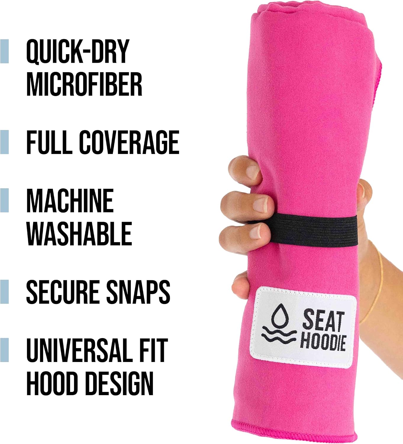 Microfiber Hooded Towel Seat Cover (Black)