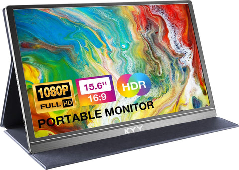 KYY Portable Monitor 15.6" 1080P Computer Monitor Screen Extender w/Cover